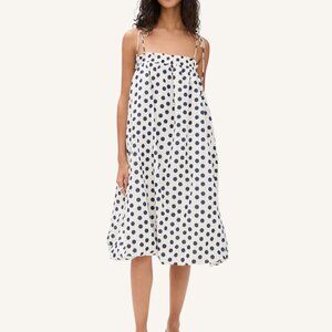 Sea New York Paulina Bubble Hem Polka Dot Midi Dress Size Medium NWOT $325